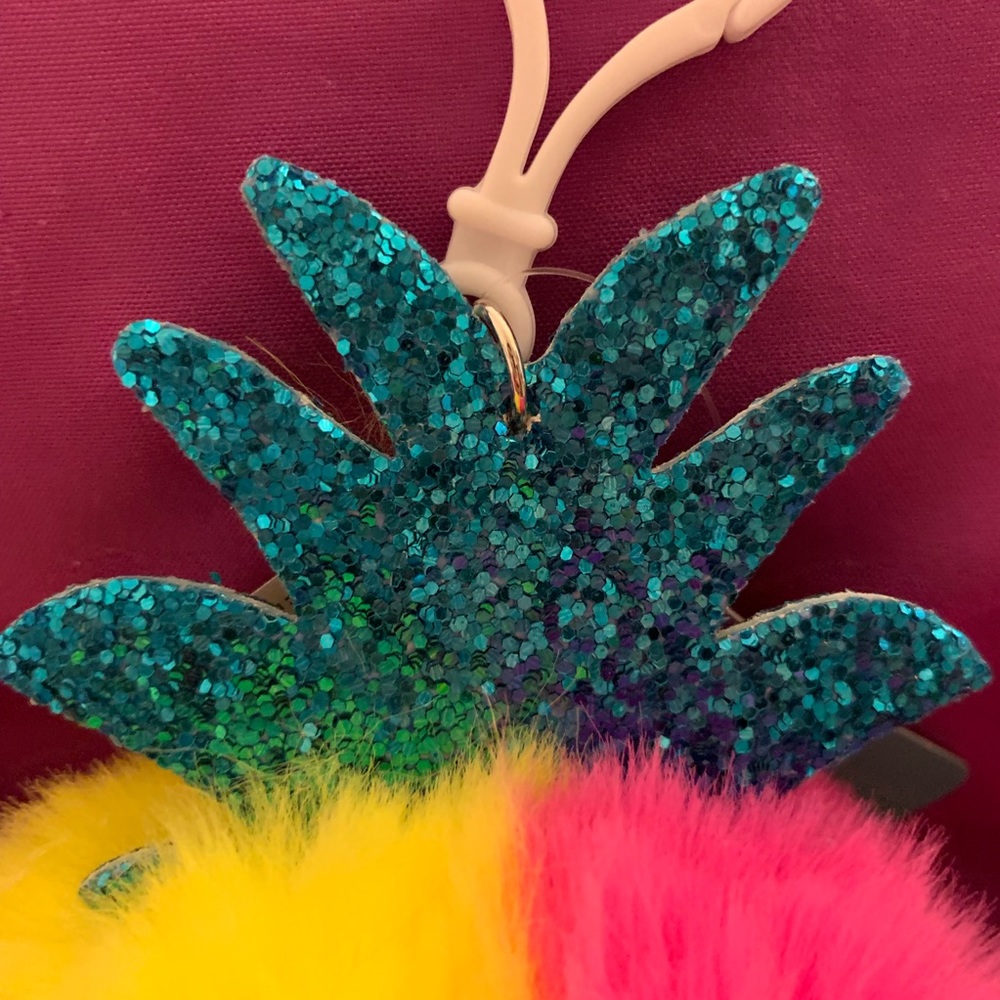 FREE w/any purchase NWT Fuzzy Pineapple - it clips to hang somewhere, keychain ? - Picture 2 of 2